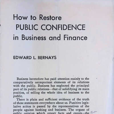 How to Restore PUBLIC CONFIDENCE in Business and Finance