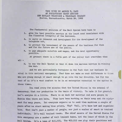 Supervisory Group Meeting, New England Telephone & Telegraph Company