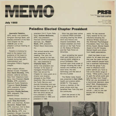 PRSA Newsletter – New York Chapter