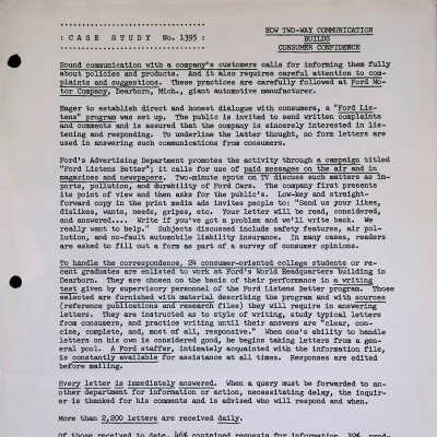 Case Study 1395: How Two-Way Communication Builds Consumer Confidence