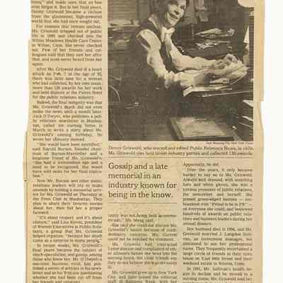 Obituary Denny Griswold