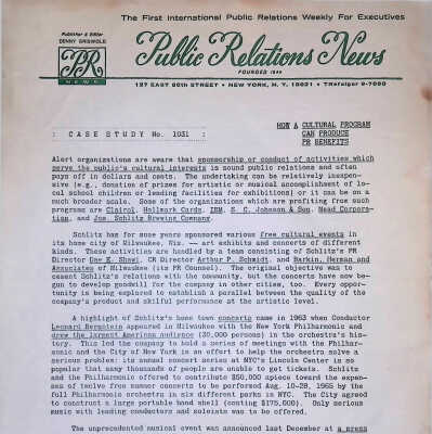 Case Study 1031: How a Cultural Program Can Produce PR Benefits