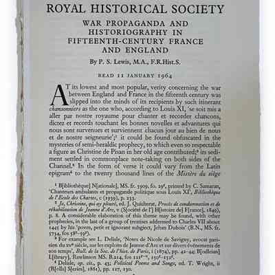 War Propaganda and Historiography in 15th c. France and England