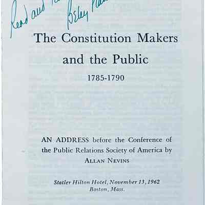 The Constitution Makers and the Public 1785–1790