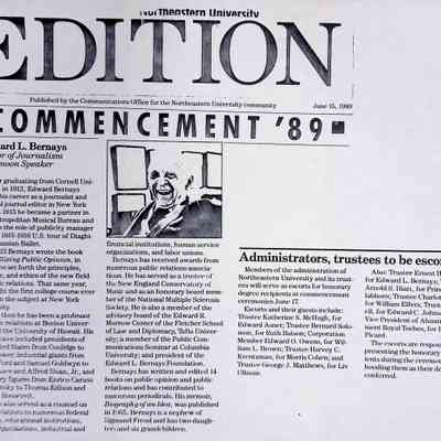 Commencement '89 Edward L. Bernays Doctor of Journalism Afternoon Speaker
