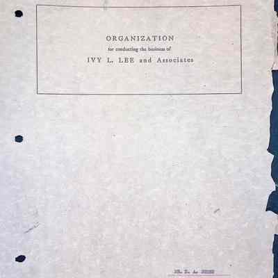 Organization for conducting the business of Ivy L. Lee and Associates