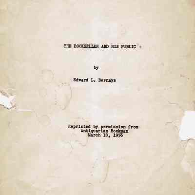 The Bookseller and His Public