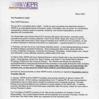 The President's Letter