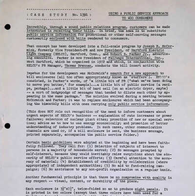 Case Study 1391: Using a Public Service Approach to Woo Customers