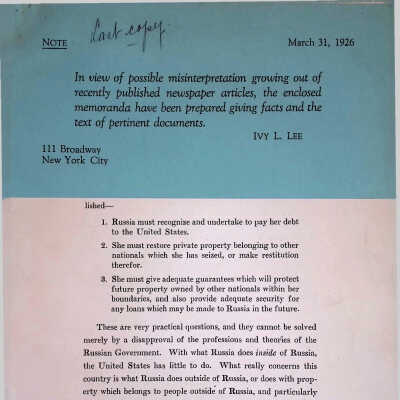 Memorandum: Solving the Russia Riddle: How Can Progress Be Achieved?