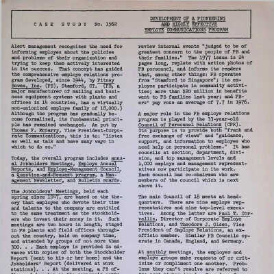Case Study 1562 (not a duplicate): Development of a Pioneering and Highly Effective Employee Communications Program