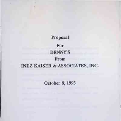 Proposal For Denny's from Inez Kaiser & Associates, INC.
