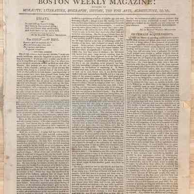 Boston Weekly Magazine: Morality, Literature, Biography, History, The Fine Arts, Agriculture, etc.