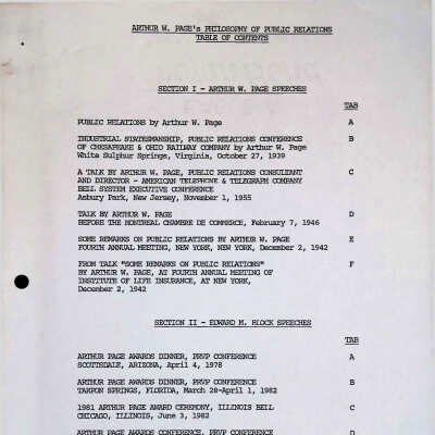 Arthur Page's Philosophy of Public Relations