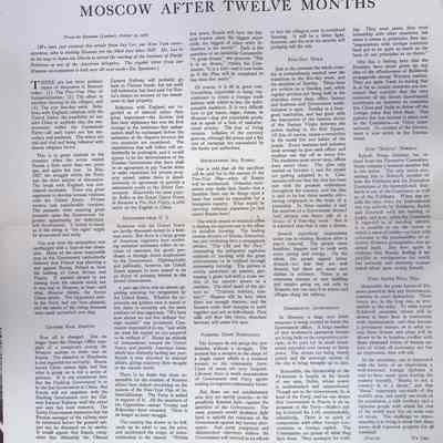 Moscow After Twelve Months