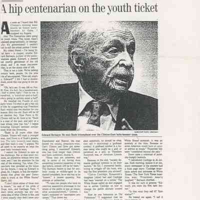 "A hip centenarian on the youth ticket"