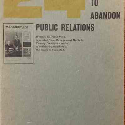When to Abandon Public Relations