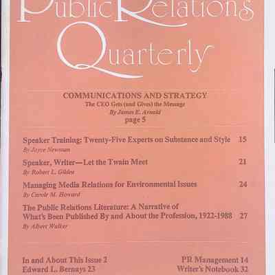 Public Relations Quarterly, Summer 1988