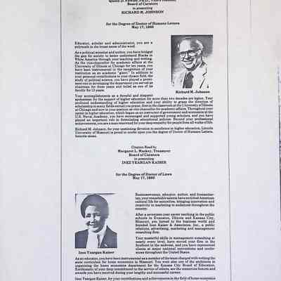 Honorary Degree Recipients: citation for for degree of Doctor of Laws