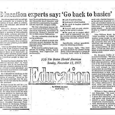 Education Experts Say Go Back to Basics