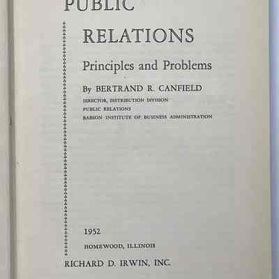 Public Relations: Principles, Cases and Problems