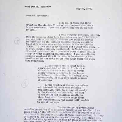 Letters to President Hoover