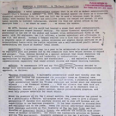 Doremus & Company: A 75-Year Education