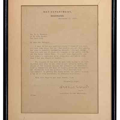 Letter to Edward L. Bernays from Arthur Woods praising his work