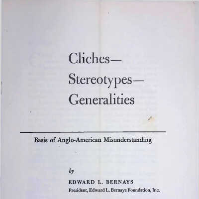 Cliches—Sterotypes—Generalities
