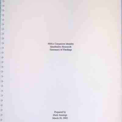 PRSA Corporate Identity Qualitative Summary of Findings