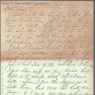 Elizabeth S. Quarrier from Amacetta Summers, Nov 27, 1904