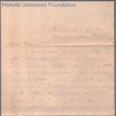 George W. Summers from Lewis Summers, Dec 8, 1884