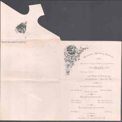 Kanawha Military Institute Invitation to Ceremonial Ball by Corps of Cadets, Jun 2, 1882