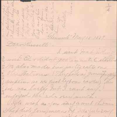 Russell G. Quarrier from Elizabeth S. Quarrier, May 15, 1889