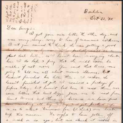 Amacetta "Amy" Summers from brother Lewis Summers, Jr., Oct 22, 1895