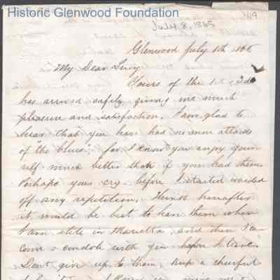 Lucy W. Summers from Lewis Summers, Jul 8, 1865