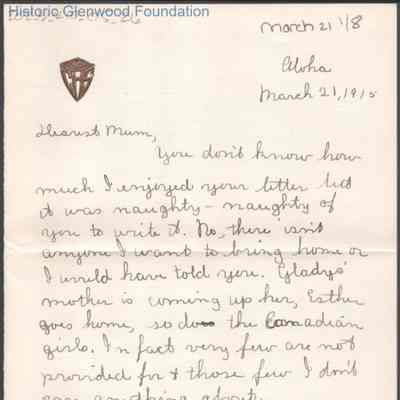Elizabeth S. Quarrier from Lucy S. Quarrier, Mar 21, 1915