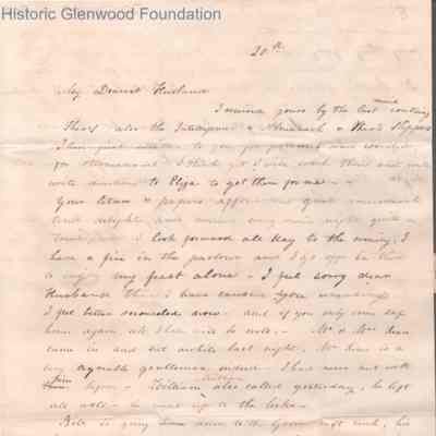 Judge George Summers from Amacetta Laidley Summers, Dec 20, 1842