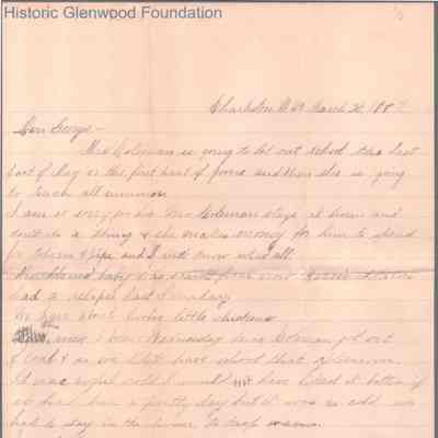 George W. Summers from Amacetta Summers and Elizabeth S. Quarrier, Mar 20, 1887