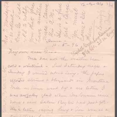 George W. Summers from Lucy W. Summers, Dec 5, 1896