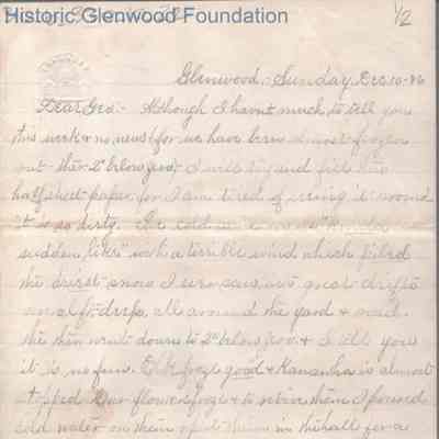 George W. Summers from Elizabeth S. Quarrier, Dec 10, 1886