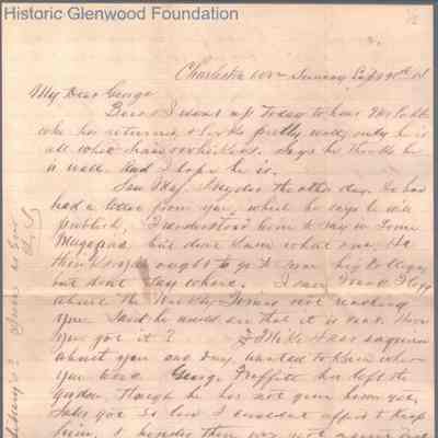 George W. Summers from Lewis Summers, Sep 18, 1884
