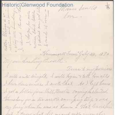 Russell G. Quarrier from Elizabeth S. Quarrier, Jul 22, 1890