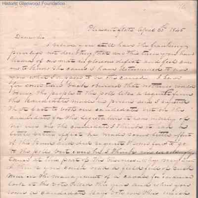 Judge George Summers from John Hall, Apr 30, 1845