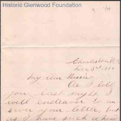 Elizabeth S. Quarrier from Russell G. Quarrier, Dec 3, 1888