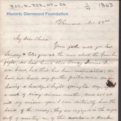 Lewis Summers from Amacetta Laidley Summers, Nov 23, 1863
