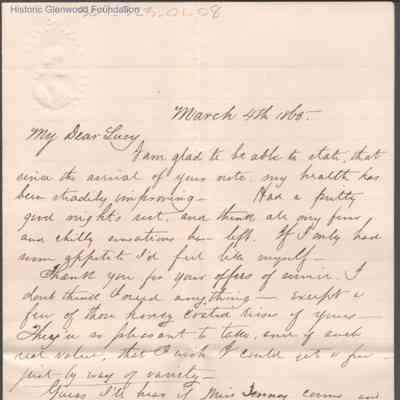 Lucy W. Summers from Lewis Summers, Mar 4, 1865