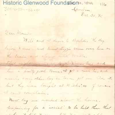 Lucy W. Summers from Lewis Summers Jr, December 30, 1895