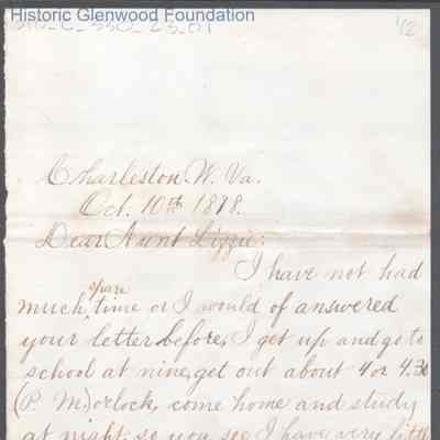 George W. Summers to Elizabeth W. Wickes, Oct 10, 1878