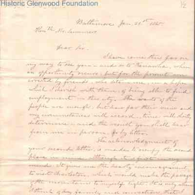 Judge George Summers from Henry Davis Ward, Jan 31, 1845